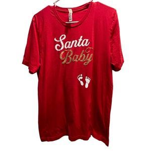 136. 🎉🎉HPx6🎉🎉BellaCanvas Santa Baby Maternity Cotton T. Size L